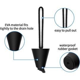 BOOSTEADY 6 Pieces Kayak Plugs Scupper Plugs Kayak Drain Plugs with Lanyard Kayak Plugs for Sit on Top