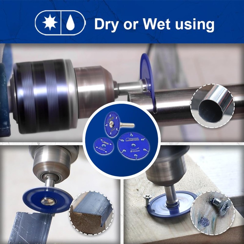 SHDIATOOL Diamond Cut-off Wheel 30/40/50MM with 6MM Rounded Shank Cutting