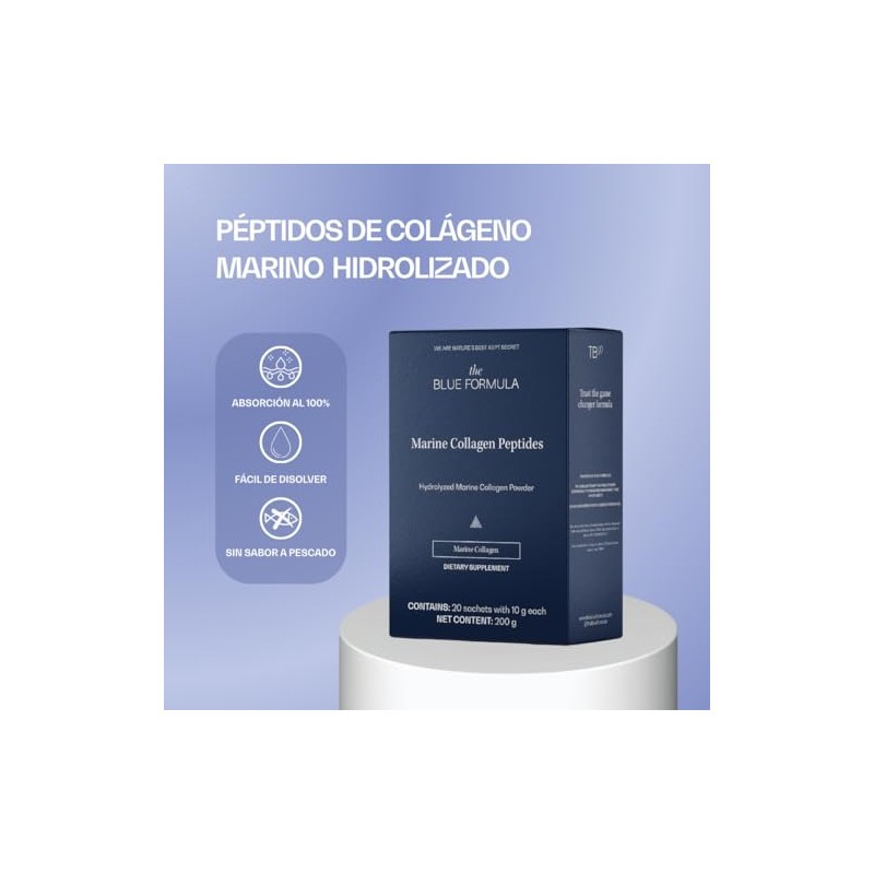 Marine Collagen Peptides Colágeno Marino Hidrolizado Péptidos Polvo Sabor Sobres