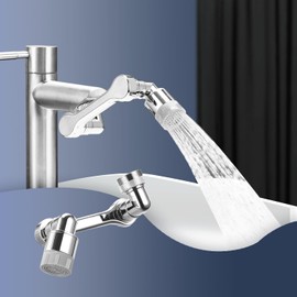 1080° Swivel Dual-function Faucet Sprayer Head Universal Splash Filter Faucet Rotation Kitchen Sink Faucet (A)