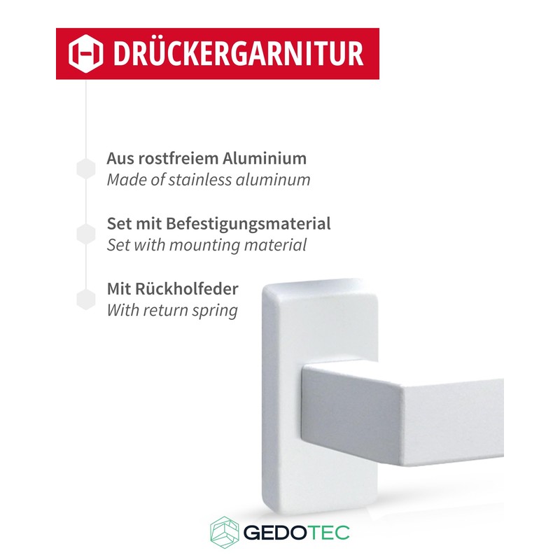 Gedotec Narrow Frame Handle Set Aluminium 1 Set Door Fitting