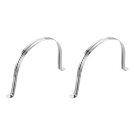 sourcing map 2Pcs Rigid Pipe Straps, 150mm(5.91") 304 Stainless Steel 2 Hole U-Shaped Bracket Tube Hanger Pipe Clamps for Fixing Pipe Cable