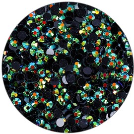 3000 Pieces SS6 2mm Flatback Rhinestones Clear Glasses Round Gems AB Crystals for Nail Art DIY Crafts Clothes Glitter Stones （Dark Green）