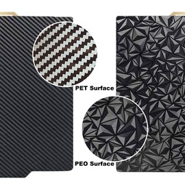 3D Printer PEO PET Bambu Labs Build Plate for Bambu Lab X1C/X1/X1E/P1P/P1S/A1,Diamond PEO+Carbon Fiber PET Spring Steel Sheet Plate 257x257mm Flexible Bambu A1 3D Printer Plate