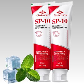 Guiovrn Upgraded SP-10 Probiotic Whitening Toothpaste - Fluoride-free formula, freshens breath, fights dental plaque, and offers superior whitening effects compared to SP-8 and SP-6. refreshing - Specification: 1 Pcs