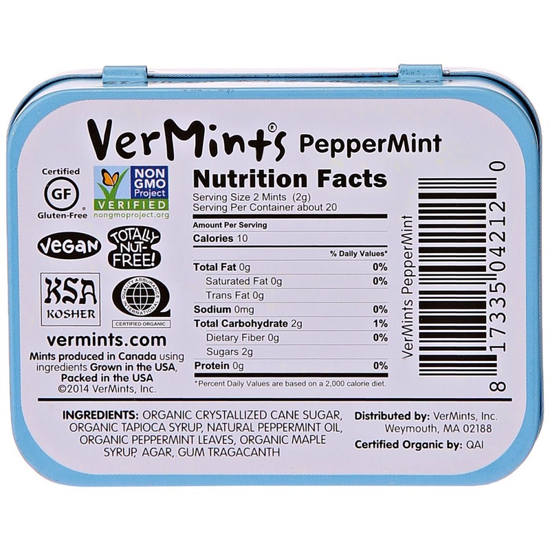 VerMints All Natural Peppermint Candy, 1.41 oz