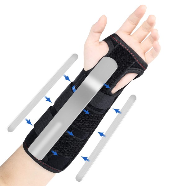 iophi Wrist Bandages, Wrist Support with Metal Splint, Adjustable Left and Right Hand Wrist Support, Wrist Guards for Tendonitis and Carpal Tunnel Syndrome
