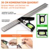 Adusa Carpenter's Square, Multifunctional Carpenter's Square 17 cm Metric, Try