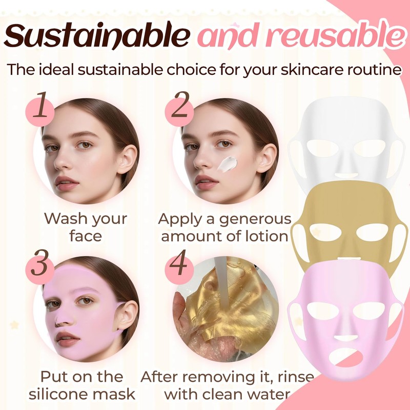 2 Pcs Silicone Face Mask Holder, Reusable Sheet Mask Cover