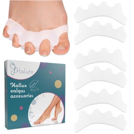 HALUTO 3 Pairs / 6 Pieces Toe Separators for All Toes - Hallux Valgus Correction - Toe Separator for Overlapping Toes - Bunion Correction - Hammer Toe Correction - Toe Stretcher - Toe Spacer