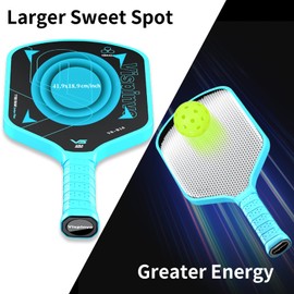 Carbon Fiber Pickleball Paddle USAPA Approved, 16MM T700 Thermoformed Pickleball Paddle with Polypropylene Honeycomb Core, Foam Injected Edges Designed for Ultimate Spin & Consistency(Blue)
