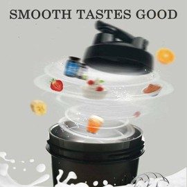 17oz Protein Shaker Bottle Blender, Best Shaker Cup for Protein Mixes - Hidden Carrying Handle, Classic Loop Top & Wire Whisk Ball - Workout Sport Water Bottle for Indoor and Outdoor (Black)