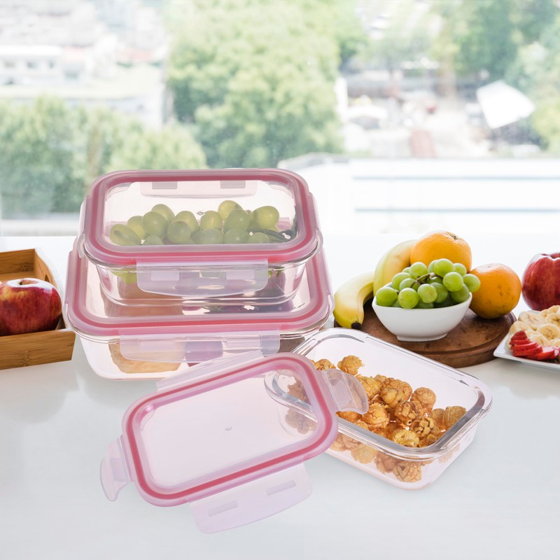Westinghouse 3-Piece Glass Food Storage Container Set - Airtight Lids,
