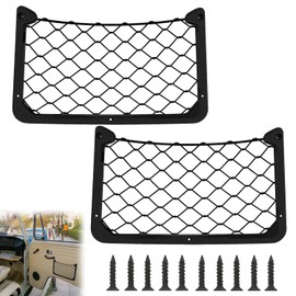 2 Pcs Storage Nets for Campervans - Elastic Cargo Net for Van with Plastic Frame, Campervan Storage Ideas for Motorhome, Boat, Caravan, Car, Interior Organizer Pocket for Phone, Toiletry (30×20cm)