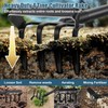 Garden Hoe, 2-in-1 Stirrup Action Hoe with 4-Tine Cultivator Rake,