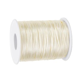 1.5 mm x 110 Yards Nylon Satin Cord Beading Braided Thread String for Chinese Lucky Knotting Rattail Macrame Necklaces Bracelets Jewelry Making (Off White)