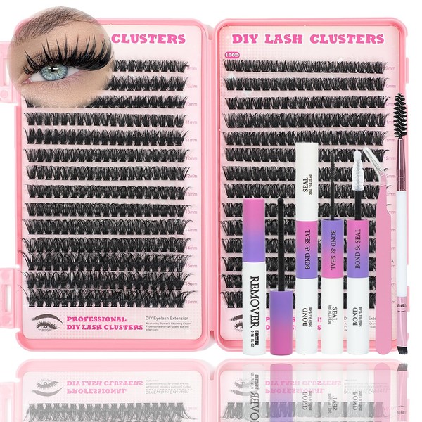 Lash Clusters Kit, 560 Pcs Eyelashes Clusters Kit 9-16mm Individual