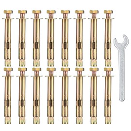 18 Pcs Expansion Screw Bolts, M6 x 8 x 60 mm Hex Bolt Sleeve Anchor Bolts, Heavy Duty Concrete Masonry Brick Wall Fixings Plugs Bolts Screws