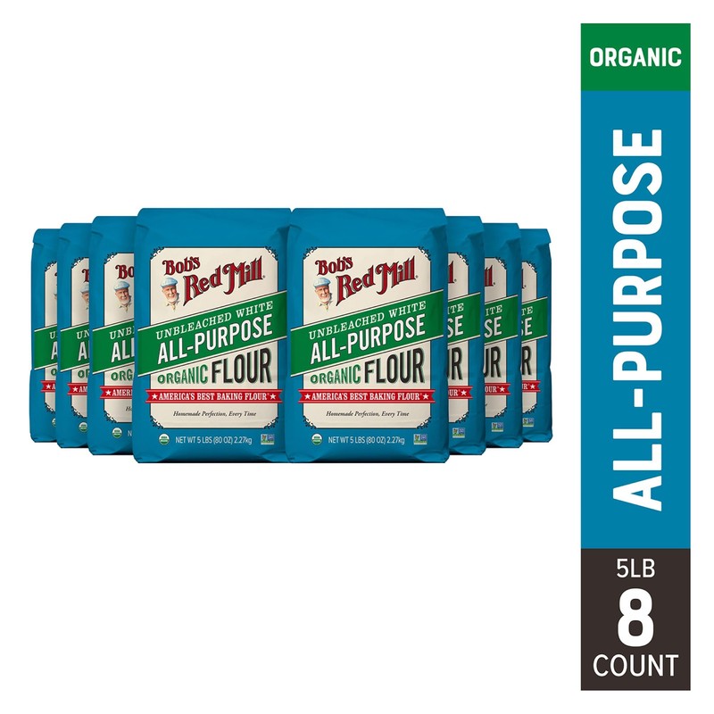 Bob's Red Mill Organic All Purpose Unbleached Flour, 5 lb