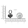 Black Heart Drop Earring for Women,Dangle Huggie Hoop Jewelry for