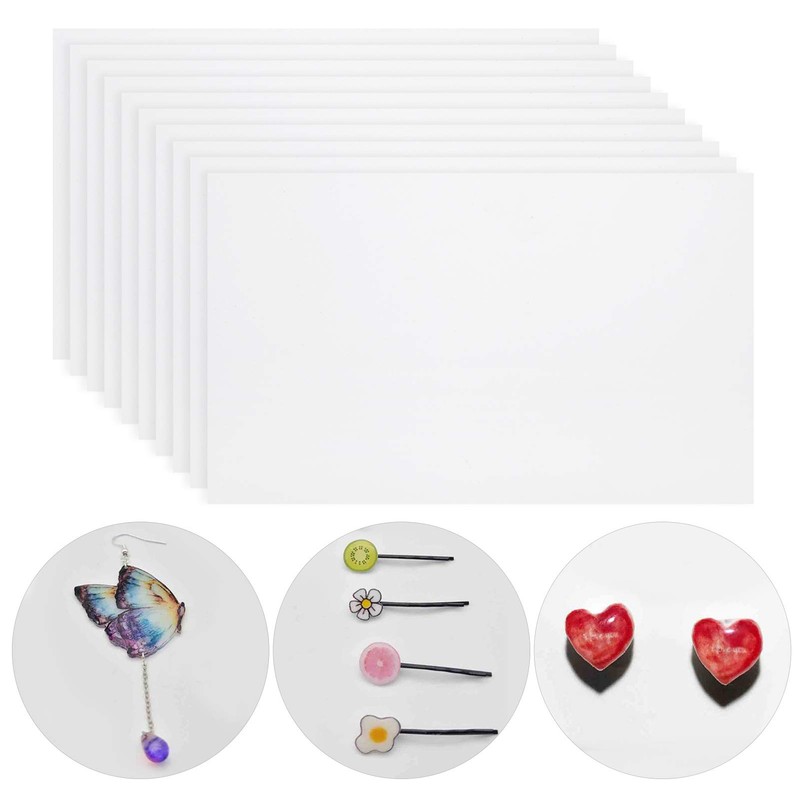 10PCS Shrink Plastic Sheets, Heat Shrink Printable Plastic Sheet, Shrink