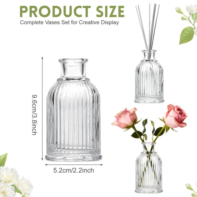 Glass Diffuser Bottles 3.8 High 100ml 3.4 Fl Oz Round