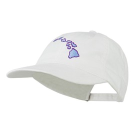 e4Hats.com Hawaii State Map Embroidered Washed Cap - White OSFM