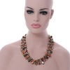 Avalaya 3 Strand Olive/Mustard Shell Nugget and Crystal Bead Necklace