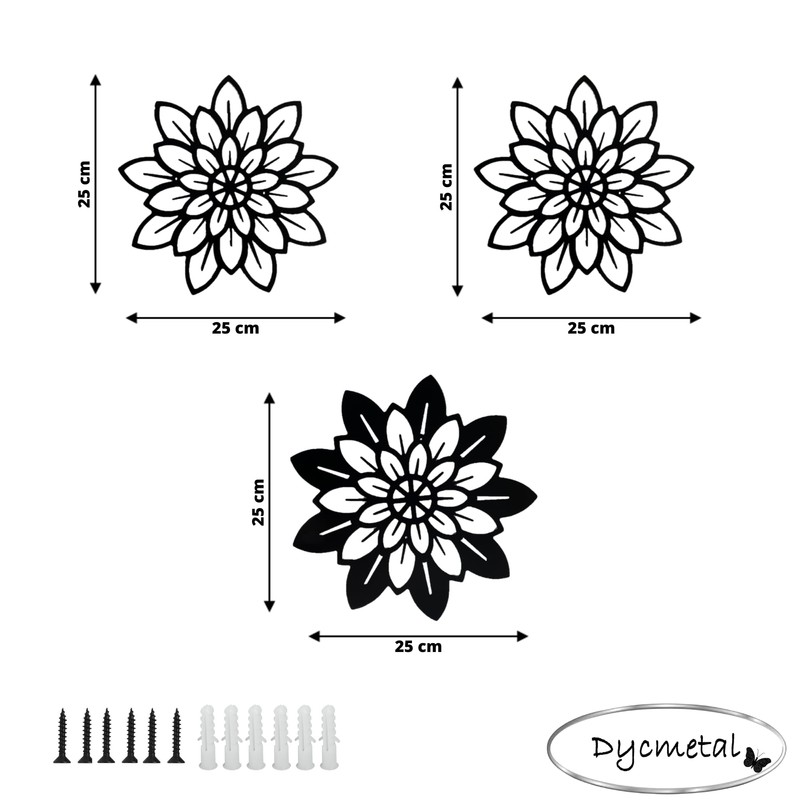 Dycmetal - Flores de metal para pared, decoración del hogar