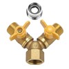 G1/2 Brass Garden Irrigation 2 Way Y Hose Splitter Double