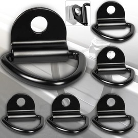 Brateuanoii Pack of 6 V Mounting Ring, Lashing Eyelet, V Ring Hook, Construction Ring, Lashing Eyelet, Heavy Duty Hook, 453 kg Folding Rings Hooks, Heavy Duty Construction Lashing Rings for Trailers,