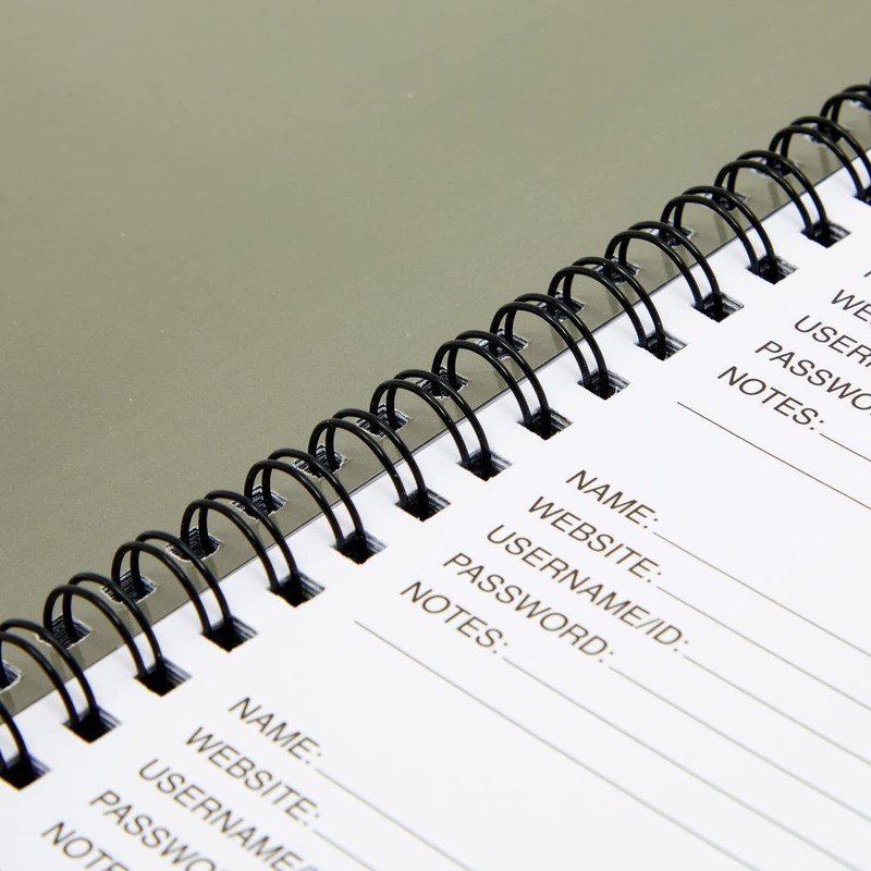 Juvale 2-Pack Spiral Password Keeper Book with Alphabetical Tabs, Password