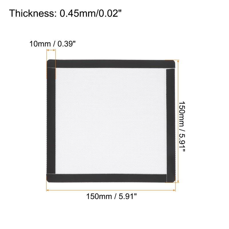 sourcing map PC Dust Filter, 150 x 150 mm, Magnetic