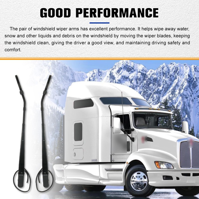 Kozlira 1 Pair Windshield Wiper Arm Compatible with Kenworth T600/T600A/T660/T800,