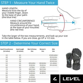 Level Fly Mitt Men's Snowboard and Skiing Mitt Winter Gloves with Adjustable Cuff and Strap, Protective and Breathable Thermal Gloves Ideal for Snow and Cold Seasons – 1 Pair