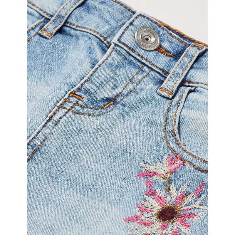 Desigual Girls' Denim Skirt Short, Blue, 5/6, Azul/Patchwork, 5-6 Años