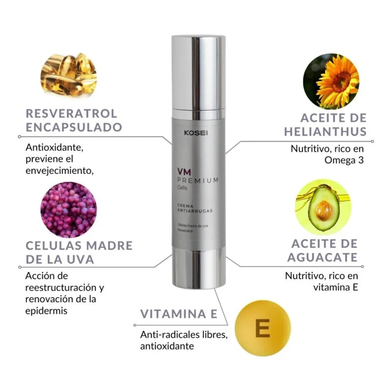 Kosei Crema Antiarrugas Vm Premium Cells Antiedad 50ml