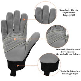Intra-FIT Climbing Gloves Finger Gloves Faux Leather Work Gloves Abrasion Protection Climbing Sports Gloves Rope Gloves for Abseiling, Mountaineering, Adventure, Outdoor Sports, Rescue
