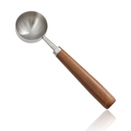 Coffee Measuring Spoon, Coffee Bean Scoop, Ice Cream Scoop, Stainless Steel Coffee Scoop, Kitchen Coffee and Tea Measuring Spoon, Walnut Handle, 15g Capacity