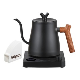 MOUTIUS Water Kettle Electric,Gooseneck Electric Kettle with 50pcs Coffee Filter,±1℉ Temperature Control, Fast Heating, Stainless Steel Interior, Ideal for Precise Pour-Over Coffee and Tea