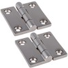2 Stainless Steel Hinges Square Symmetrical 50 x 50 mm