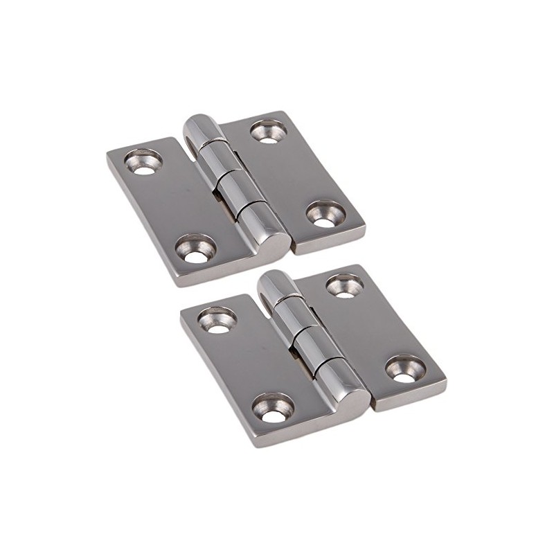 2 Stainless Steel Hinges Square Symmetrical 50 x 50 mm