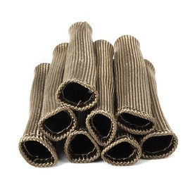 8pcs 2500°F Spark Plug Wire Heat Shield Car Spark Plug Wire Header Warp Boots Sleeve Protector Cover for HEI Ls1 Ls2 Sbc Bbc 350 454 Brown