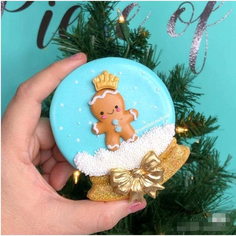 Christmas Ornaments Cookie Cutters, 4PCS Stainless Steel Snow Globe,Round Ornament,Teardrop