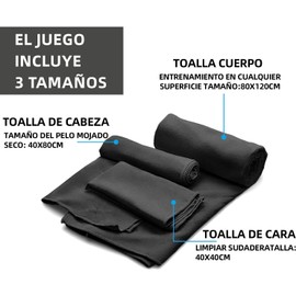 Toalla Microfibra Secado Rápido 3 Pack, Toalla Natacion Super Absorbente Toalla Gym de Baño Suave y Ligero para Natacion, Toalla de Viaje Ligera y Portatil para Natacion, Deporte, Baño, Viajes, Negro