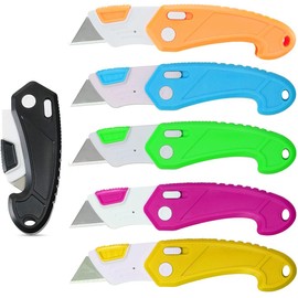 Lightweight Strong ABS Plastic Folding Utility Box Cutter (Multiple Colors, 6)