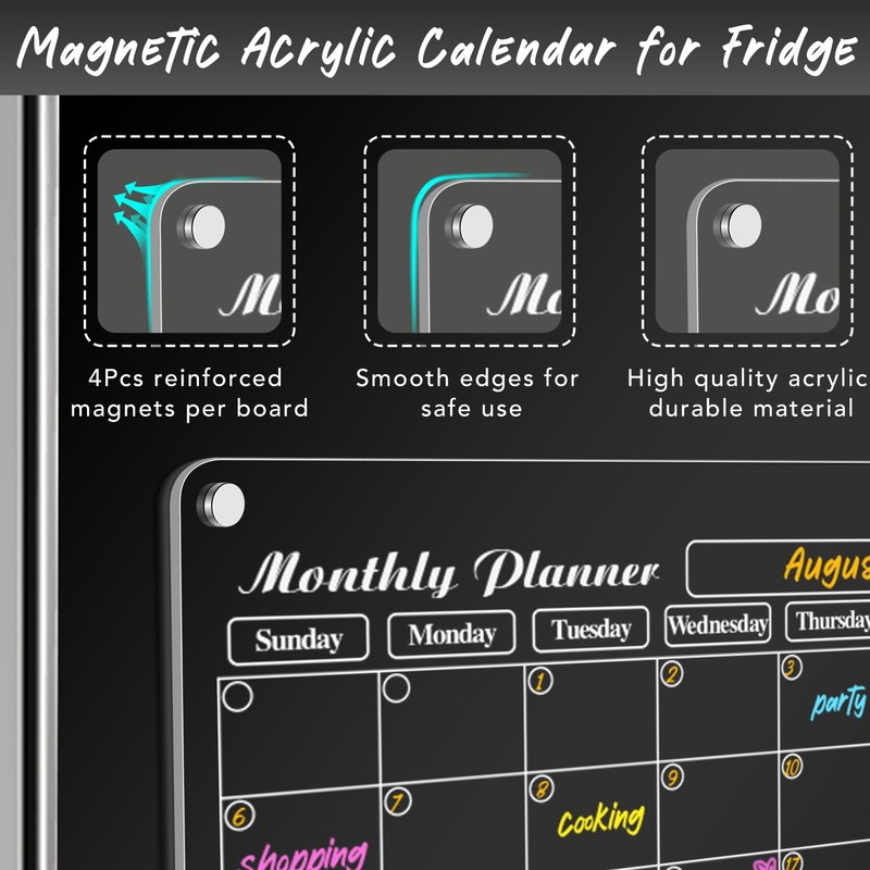 DIYMAG Magnetic Calendar for Refrigerator 2026 Fridge White Board Dry