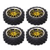 NIZUUONE 4-Piece RC Car Tyres Gold Star Shape 12 Hole