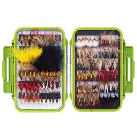 Zite Fishing Fly Set Fly Fishing - 120 Artificial Baits + Waterproof Fly Box Fishing - Trout Char Bait