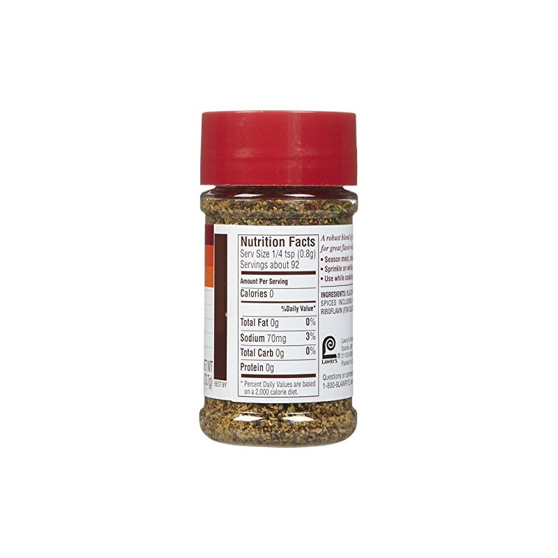Lawry's Garlic Pepper Coarse Ground Blend, 2.6 oz Shakers, 2